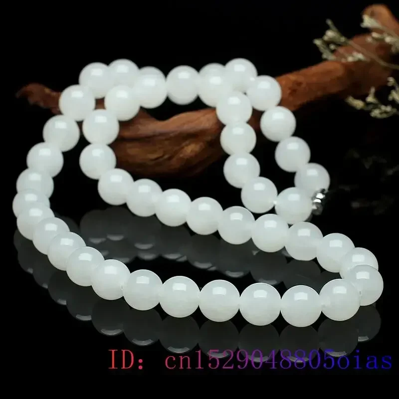 White Jade Beaded Necklace Bea - Jewelry Making Charms recension och pris