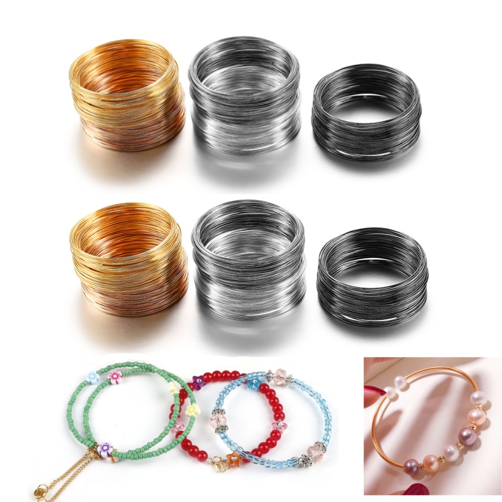 100 Loops/lot 0.6mm Silver Gol - Memory Wire Bracelet recension och pris
