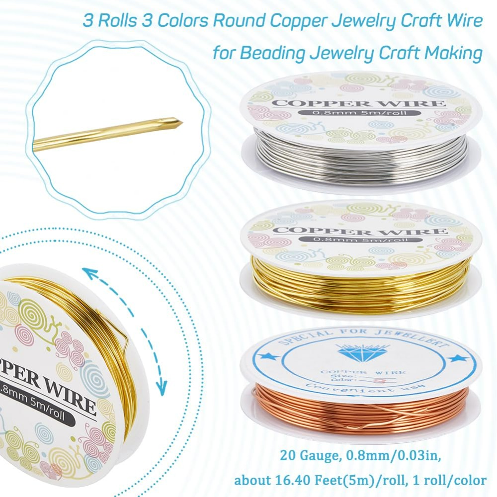 12.8M Copper Jewelry Wire 0.8m - Jewelry Making Gold Wire recension och pris
