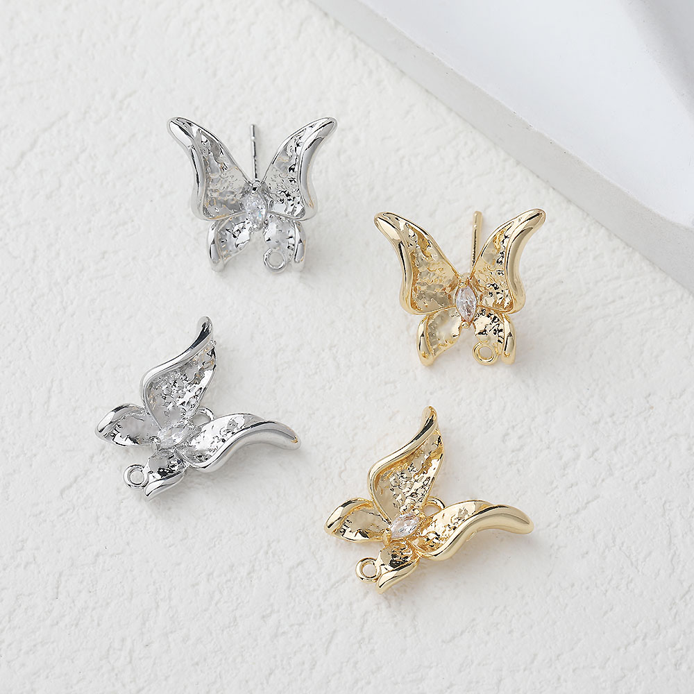 2PCS Dainty Butterfly Ear Stud - Jewelry Making Charms recension och pris