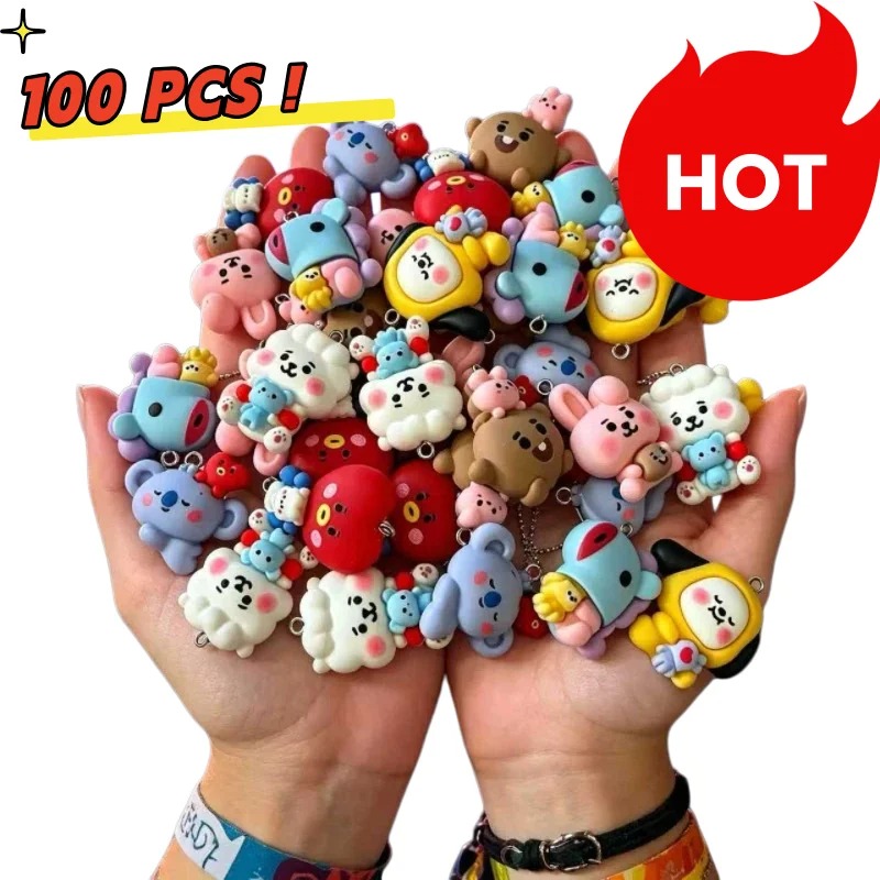 7pcs BT21 Resin Cartoon Charm  - Jewelry Making Charms recension och pris