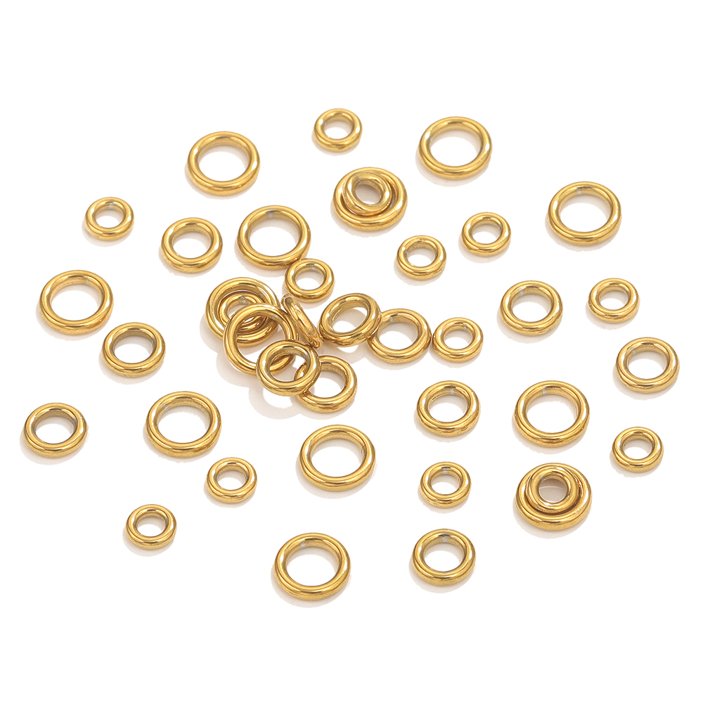 50pcs Stainless Steel O Ring G - Jewelry Making Gold Wire recension och pris