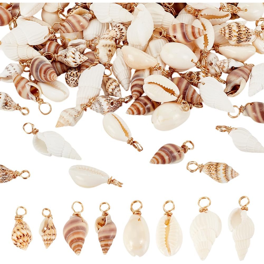 100pcs 4 Styles Natural Shell  - Jewelry Making Charms recension och pris