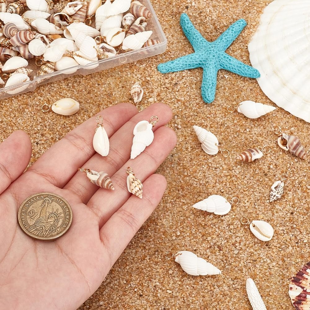 100pcs 4 Styles Natural Shell  - Jewelry Making Charms recension och pris