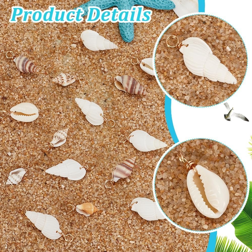 100pcs 4 Styles Natural Shell  - Jewelry Making Charms recension och pris