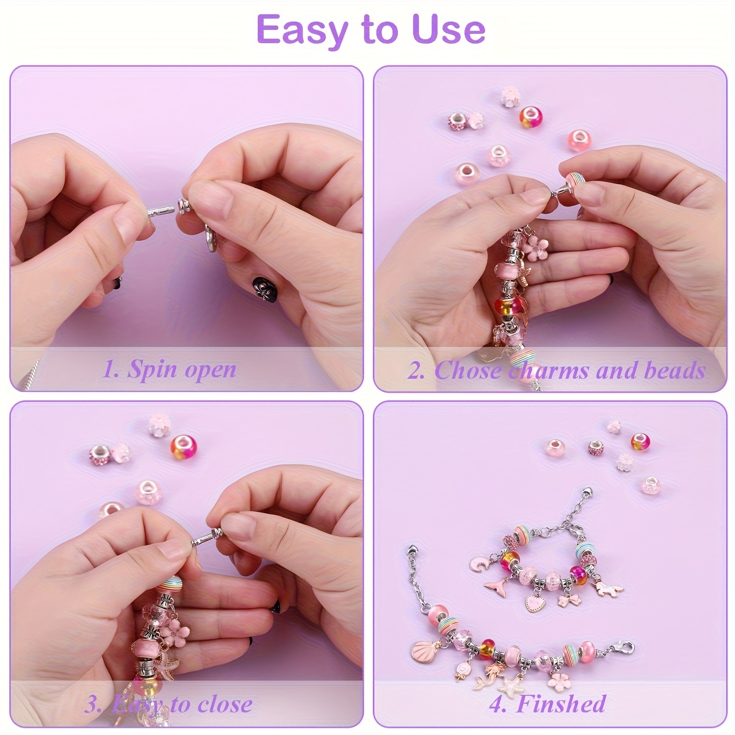 68Pcs Beading Kit with a Viole - Jewelry Making Charms recension och pris