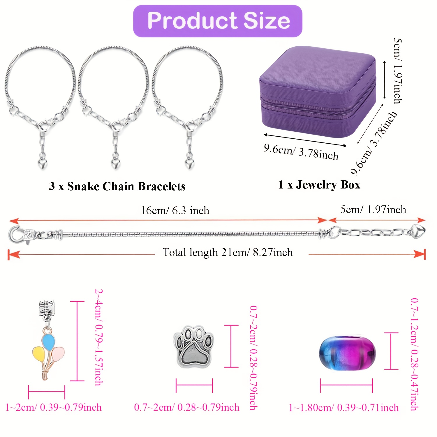 68Pcs Beading Kit with a Viole - Jewelry Making Charms recension och pris