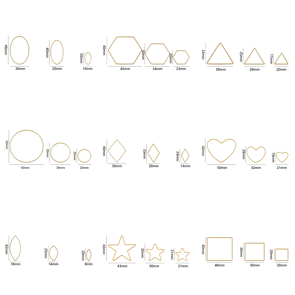 20Pcs Gold Silver Hollow Frame - Jewelry Making Charms recension och pris