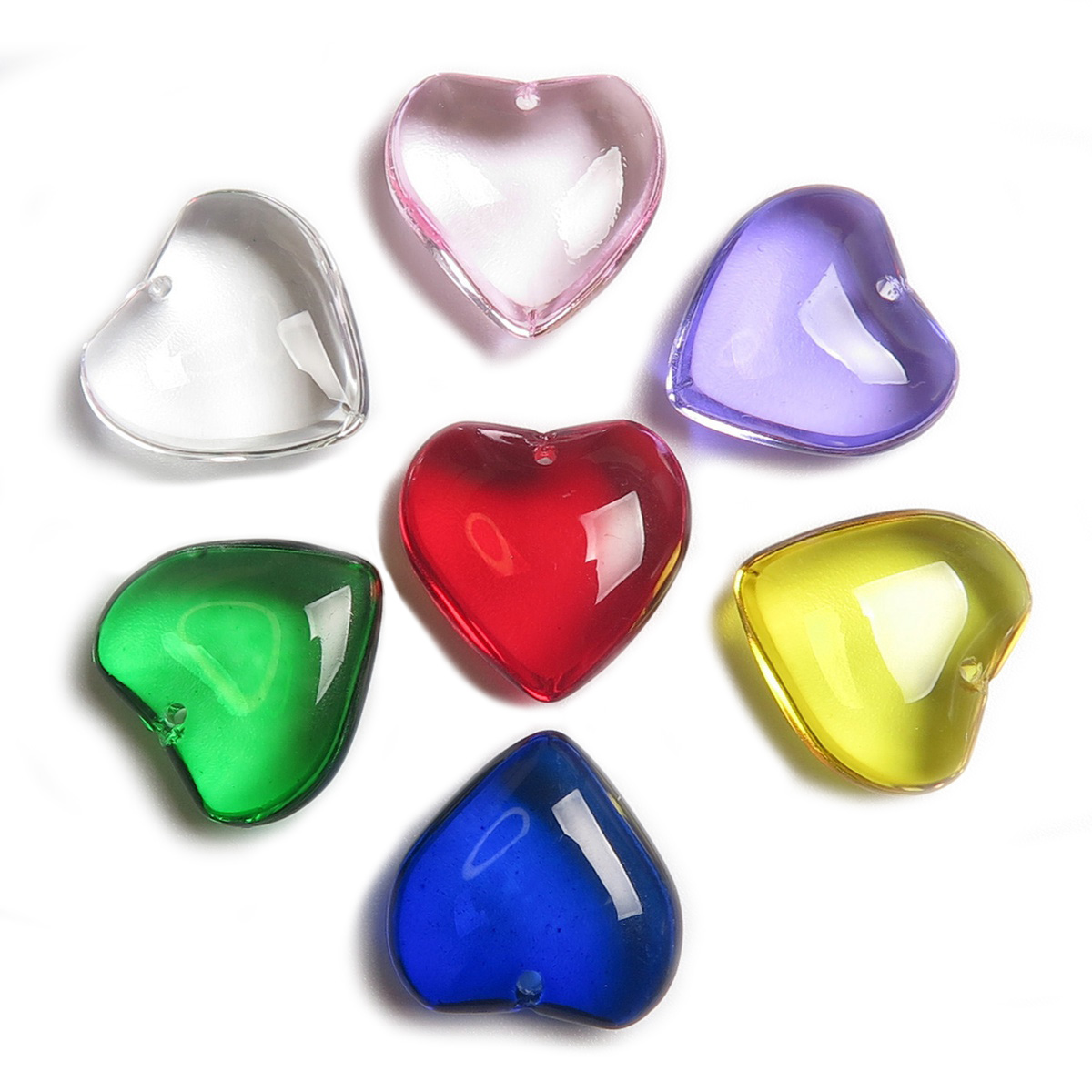20mm 5pcs Heart Shape Glossy C - Jewelry Making Drill recension och pris